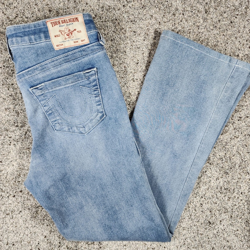 True Religion Becca Jeans Womens 28 Mid Rise Bootcut Light Wash Denim Excellent